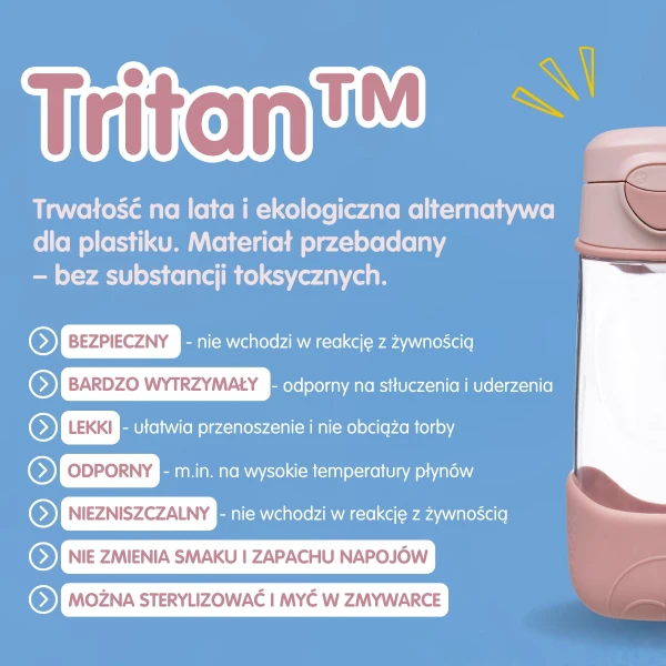 B.Box Zestaw Sportowa butelka tritanowa 450 ml + Mini Lunchbox, Strawberry Shake