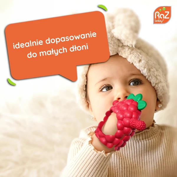 Gryzak silikonowy Razberry Grip, różowy, RaZbaby
