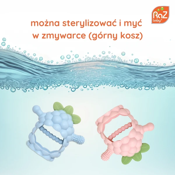 Gryzak silikonowy Razberry Grip, różowy, RaZbaby