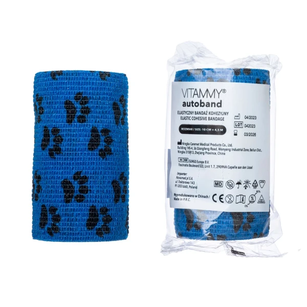 VITAMMY AUTOBAND ELASTYCZNY BANDAŻ KOHEZYJNY 10CM X 4,5 M ŁAPKI