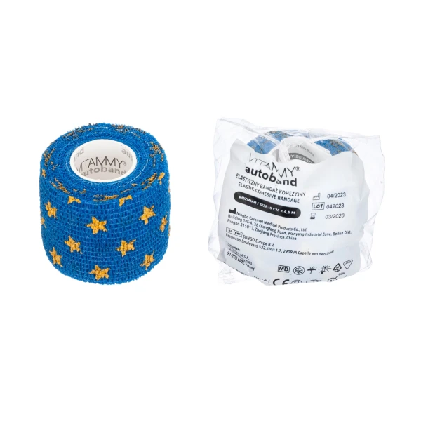 VITAMMY AUTOBAND ELASTYCZNY BANDAŻ KOHEZYJNY 5 CM X 4,5 M GWIAZDKI