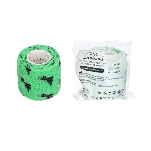 VITAMMY AUTOBAND ELASTYCZNY BANDAŻ KOHEZYJNY 5 CM X 4,5 M DINOZAURY