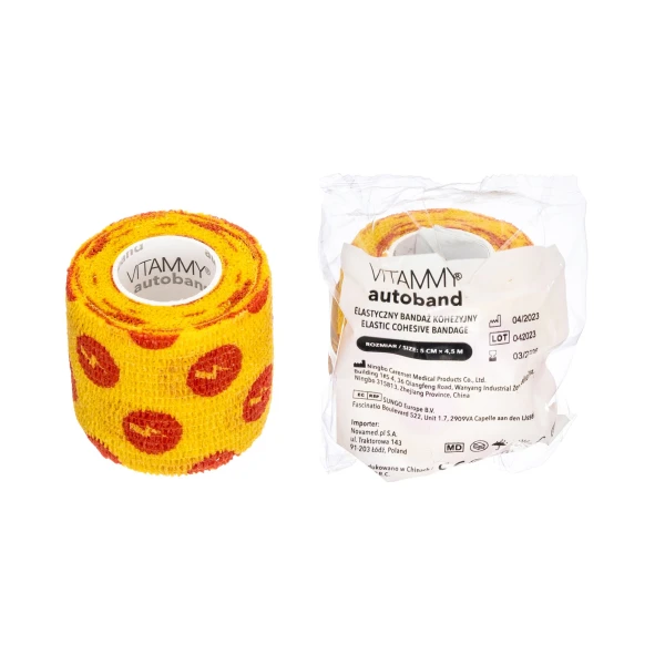 VITAMMY AUTOBAND ELASTYCZNY BANDAŻ KOHEZYJNY 5 CM X 4,5 M BŁYSKAWICE