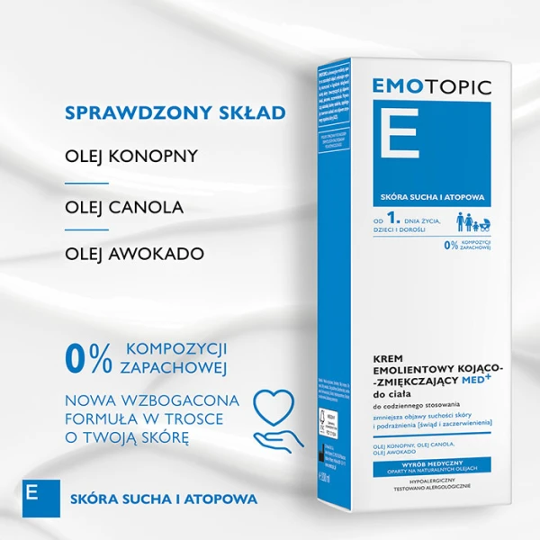 PHARMACERIS E EMOTOPIC KREM KOJĄCO-ZMIĘKCZAJĄCY MED+ 200 ML