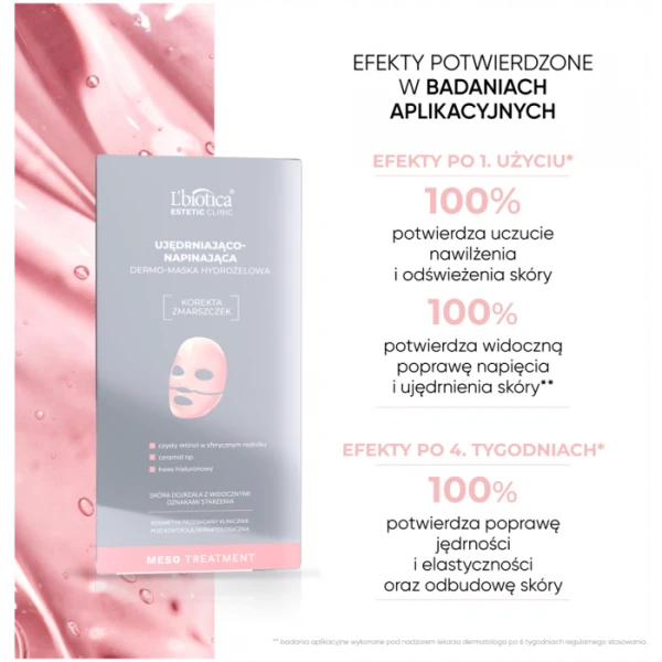 L'BIOTICA EC MESO UJĘDRNIAJĄCO-NAPINAJĄCA DERMO MASKA HYDROŻELOWA 1 SZT