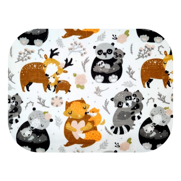 EGA KIDS PIELUSZKA MUŚLINOWA OTULACZ LEŚNA RODZINA 120/120 1 SZTUKA