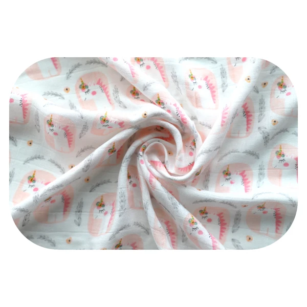 EGA KIDS PIELUSZKA BAMBUSOWA OTULACZ 120/120 JEDNOROŻEC 1 SZTUKA