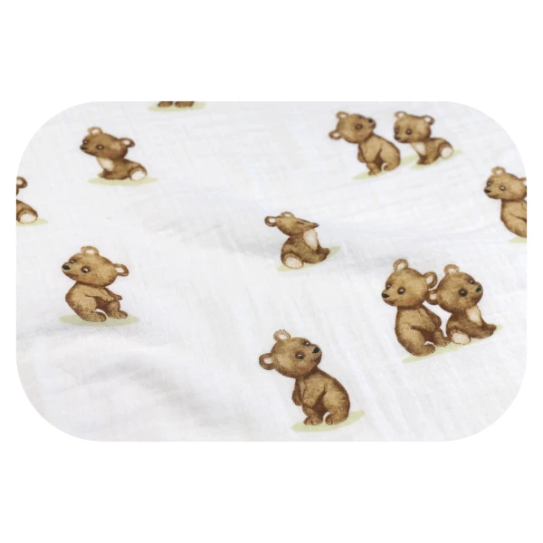 EGA KIDS PIELUSZKA MUŚLINOWA KRESZOWA OTULACZ 120/120 MISIE 1 SZTUKA