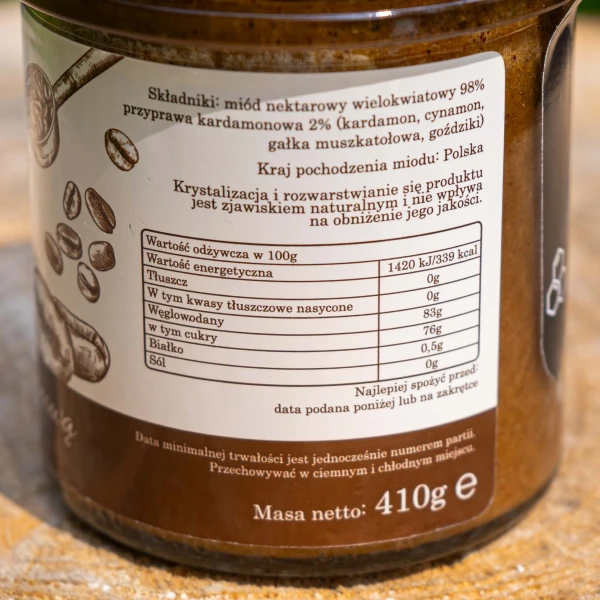 PASIEKA RODZINNA MIÓD DO KAWY Z KARDAMONEM 410G