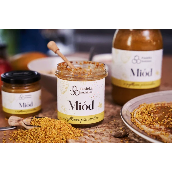 PASIEKA RODZINNA MIÓD Z PYŁKIEM PSZCZELIM 410G