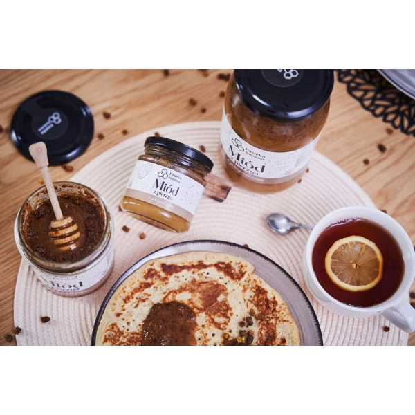 PASIEKA RODZINNA MIÓD Z PIERZGĄ I PROPOLISEM 410G