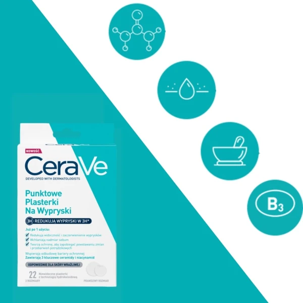 CERAVE PATCH PLASTRY NA WYPRYSKI 22 SZT.