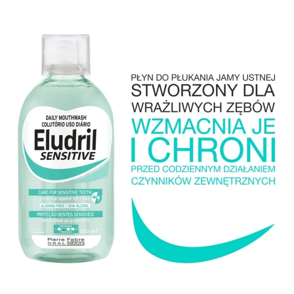 ELUDRI SENSITIVE PŁYN DO PŁUKANIA JAMY USTNEJ NA NADWRAŻLIWOŚĆ 500ML
