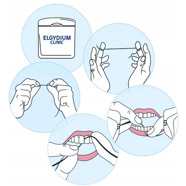 ELGYDIUM CLINIC CZARNA NIĆ DENTYSTYCZNA 50M