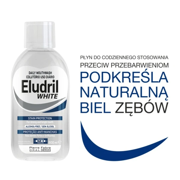 ELUDRI SENSITIVE WHITE PŁYN DO PŁUKANIA JAMY USTNEJ WYBIELAJĄCA BEZ ALKOHOLU 500