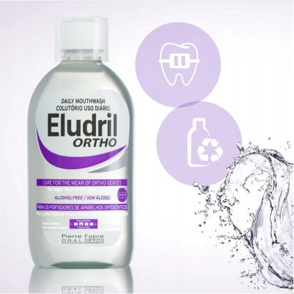 ELDURI ORTHO PŁYN DO PŁUKANIA JAMY USTNEJ DLA OSÓB NOSZĄCYCH APARATY 500ML