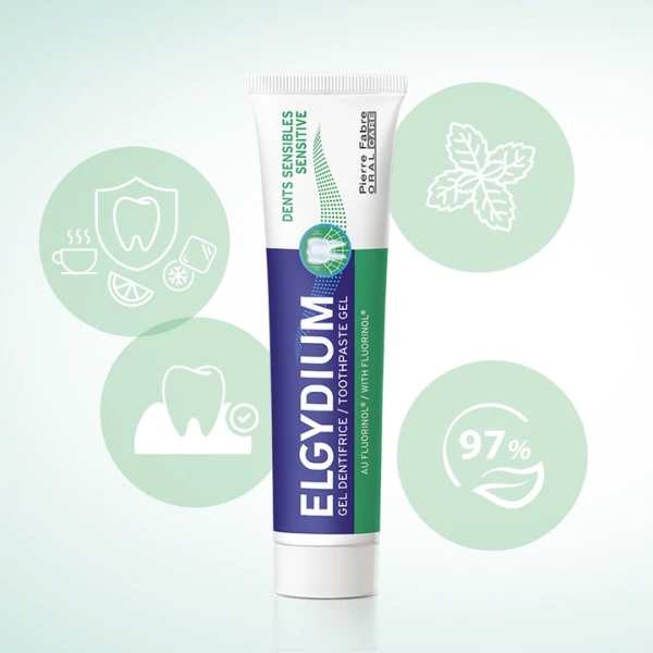 ELGYDIUM SENSITIVE PASTA DO ZĘBÓW WRAŻLIWYCH W FORMIE ŻELU MIĘTOWA 75 ML