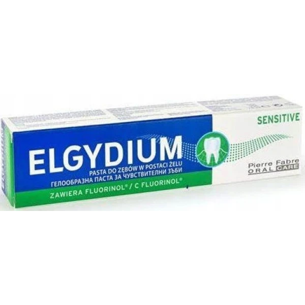 ELGYDIUM SENSITIVE PASTA DO ZĘBÓW WRAŻLIWYCH W FORMIE ŻELU MIĘTOWA 75 ML