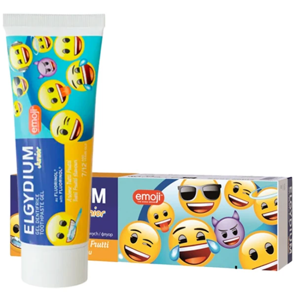 ELGYDIUM JUNIOR EMOJI PASTA DO ZĘBÓW DLA DZIECI 7-12LAT TUTTI-FRUTTI 50ML 