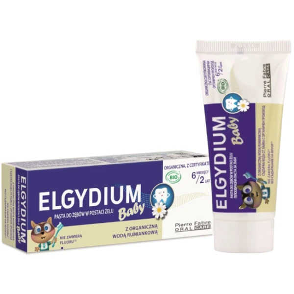 ELGYDIUM BABY  PASTA DO ZĘBÓW DLA DZIECI 6M-2LAT Z WODĄ RUMIANKOWĄ 30ML 