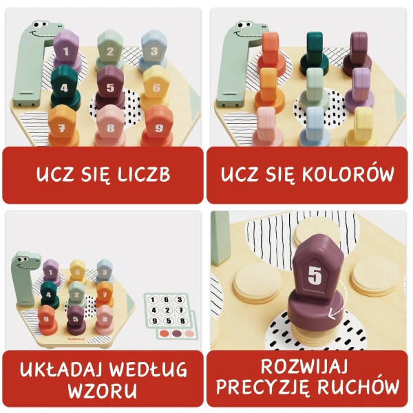 GRA DO NAUKI KOLORÓW I LICZB DINO 36M+ TOPBRIGHT