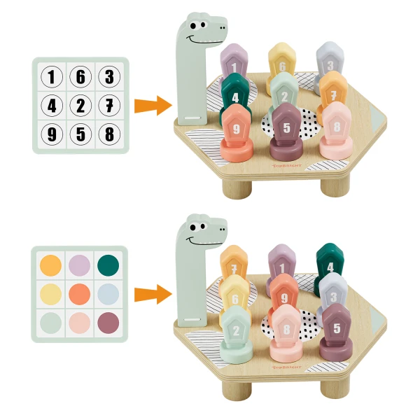 GRA DO NAUKI KOLORÓW I LICZB DINO 36M+ TOPBRIGHT