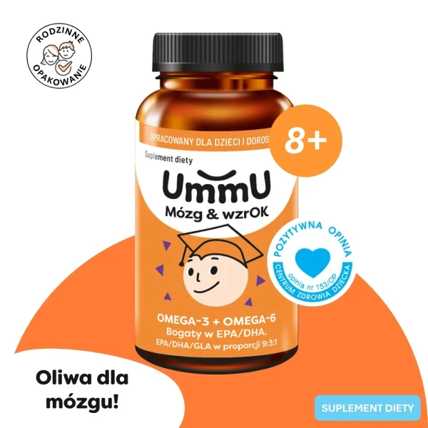 UMMU MÓZG & WZROK 8+ OMEGA 3 OMEGA 6 EPA/DHA 120 KAPSUŁEK