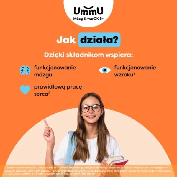 UMMU MÓZG & WZROK 8+ OMEGA 3 OMEGA 6 EPA/DHA 120 KAPSUŁEK