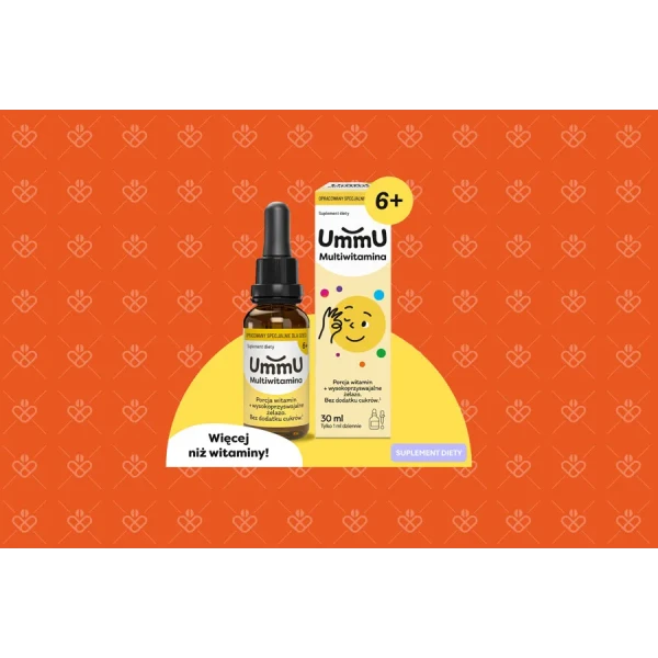 UMMU MULTIWITAMINA 6+ KROPLE DLA DZIECI POMARAŃCZOWE BEZ CUKRU 30ML