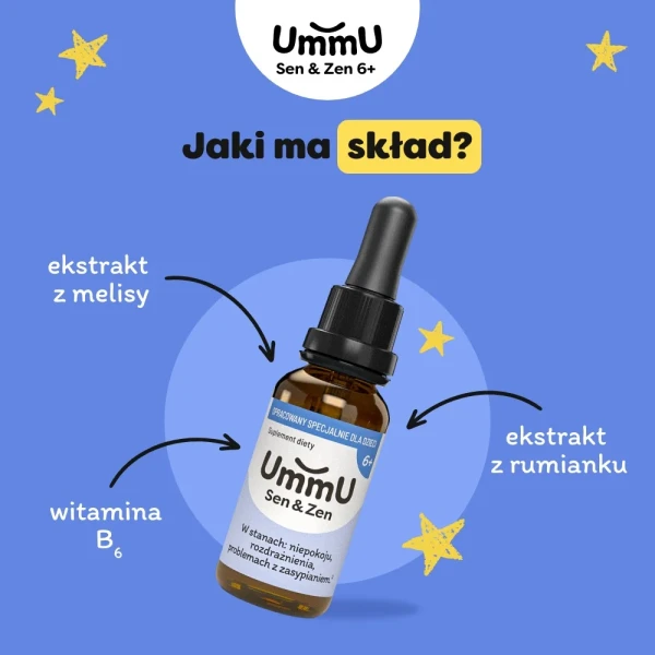 UMMU SEN&ZEN 6+ KROPLE DLA DZIECI MELISA RUMIANEK 30ML