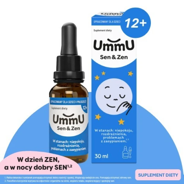  UMMU SEN&ZEN 12+ KROPLE DLA DZIECI MELISA RUMIANEK PASSIFLORY 30ML
