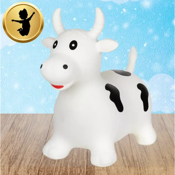 SKOCZEK DLA DZIECI DO SKAKANIA GUMOWY Z POMPKĄ KROWA 