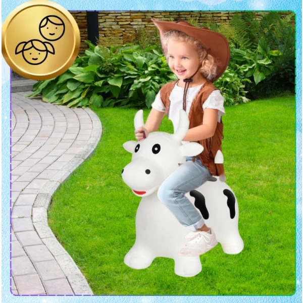 SKOCZEK DLA DZIECI DO SKAKANIA GUMOWY Z POMPKĄ KROWA 