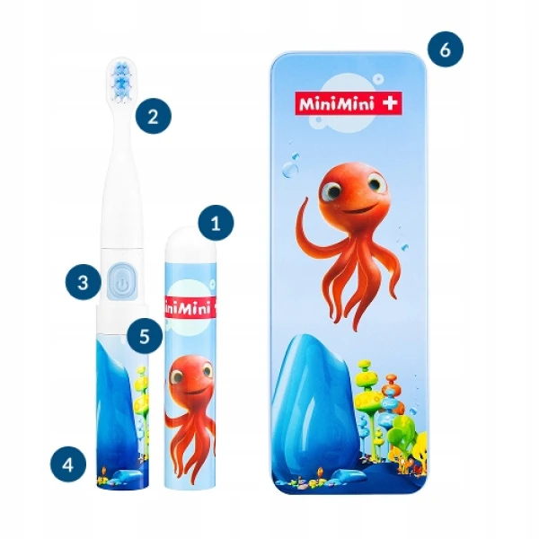 VITAMMY SZCZOTECZKA SONICZNA ELEKTRYCZNA Z ETUI DLA DZIECI 3+ OŚMIORNICZKA MINIM