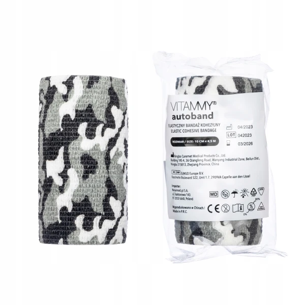 VITAMMY AUTOBAND ELASTYCZNY BANDAŻ KOHEZYJNY 10CM X 4,5 M MORO