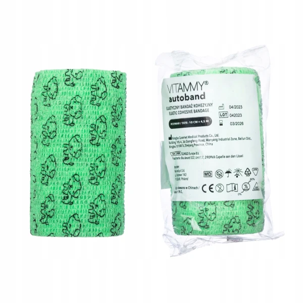 VITAMMY AUTOBAND ELASTYCZNY BANDAŻ KOHEZYJNY 10CM X 4,5 M PIESKI