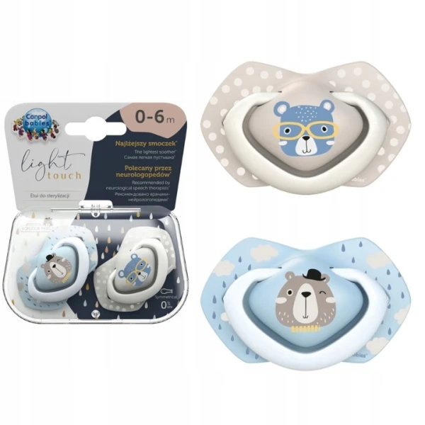 CANPOL BABIES SMOCZEK SLIKONOWY SYMETRYCZNY  0-6M 2SZT.