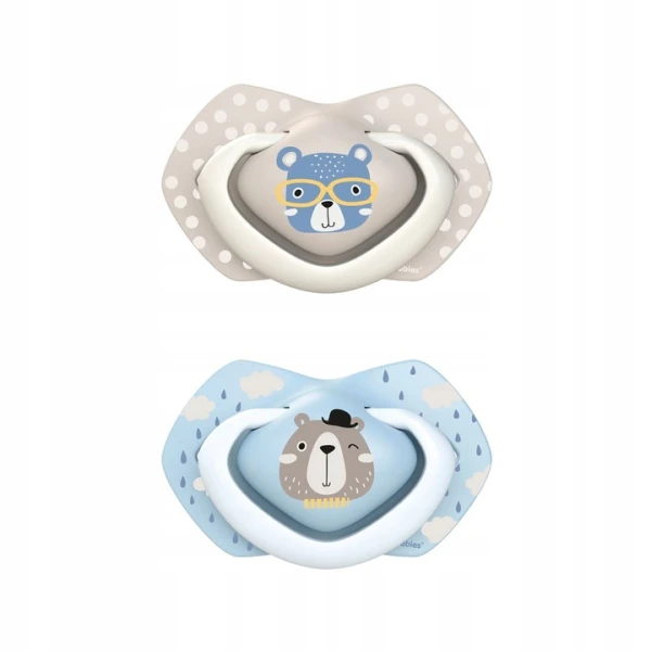 CANPOL BABIES SMOCZEK SILIKONOWY SYMETRYCZNY BONJOUR PARIS NIEBIESKI 18M+ 2SZT