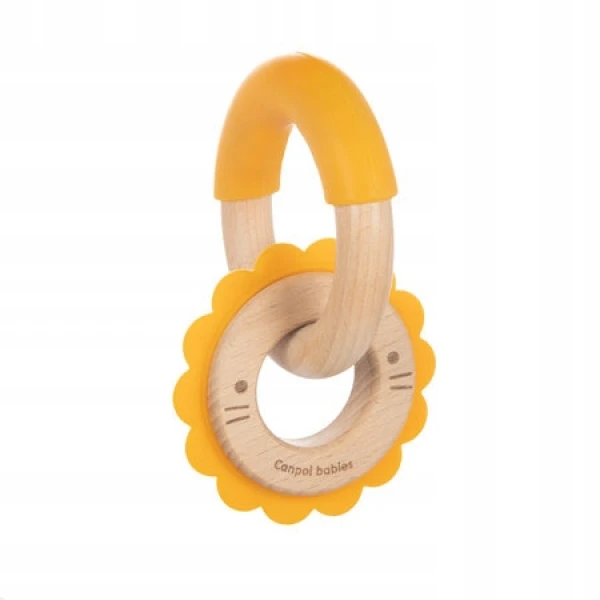 CANPOL BABIES GRYZAK DREWNIANO-SILIKONOWY DLA NIEMOWLĄT LEW 