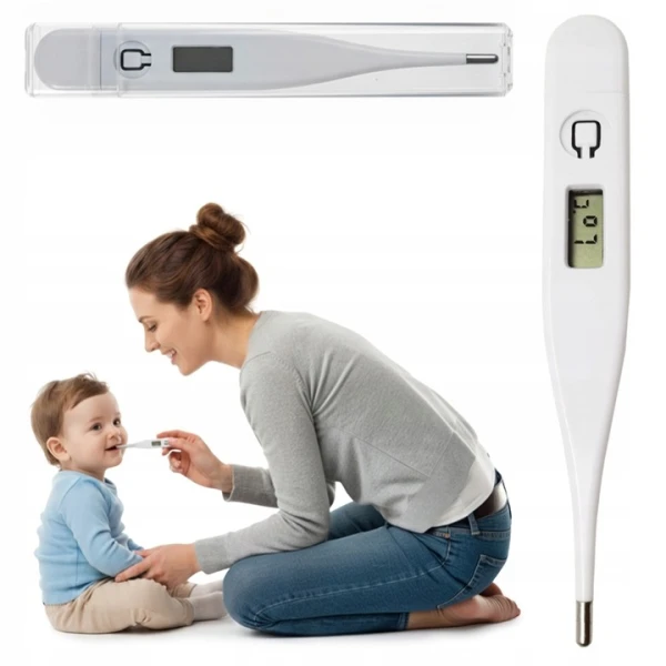 TESTEO TERMOMETR ELEKTRONICZNY LEKARSKI MEDYCZNY SZYBKI POMIAR + ETUI