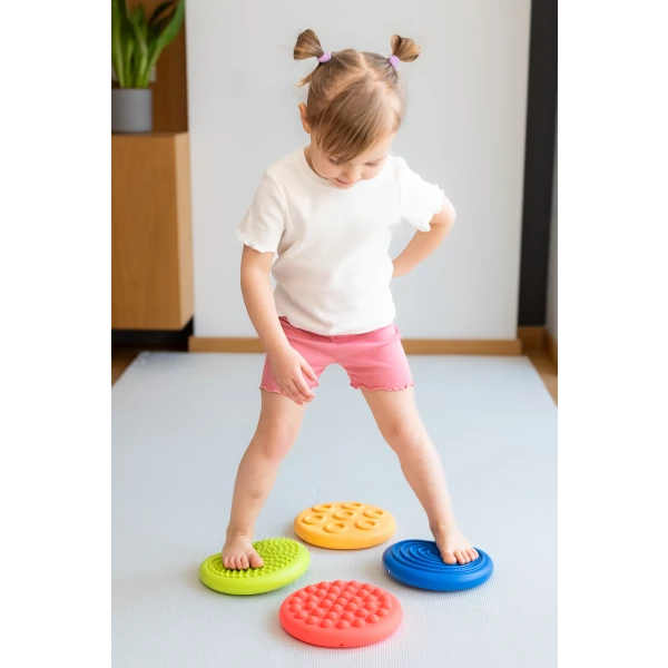 TULLO DYSKI SENSORYCZNE RÓŻNE FAKTURY 18 M + 4 SZTUKI 