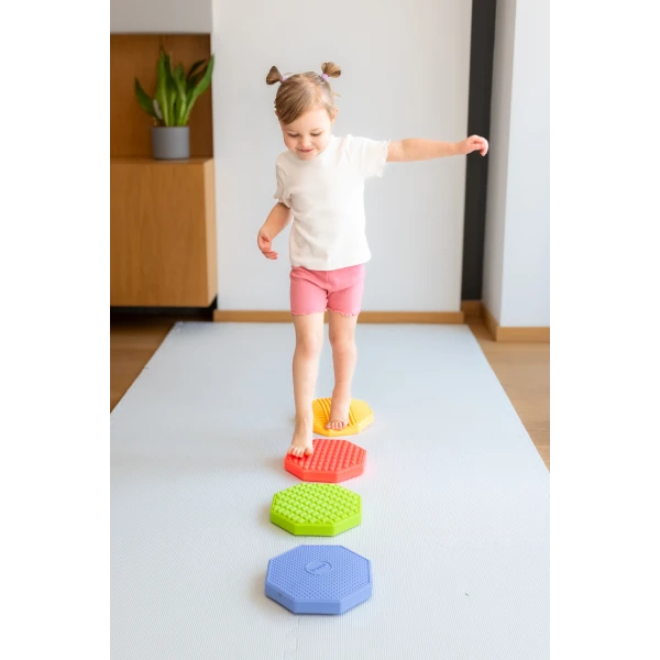 TULLO DYSKI SENSORYCZNE OŚMIOKĄTY RÓŻNE FAKTURY 4 SZT. 