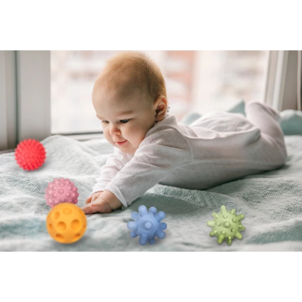 TULLO PIŁKI SENSORYCZNE PASTELOWE BEZ DZIURKI 5 SZT.