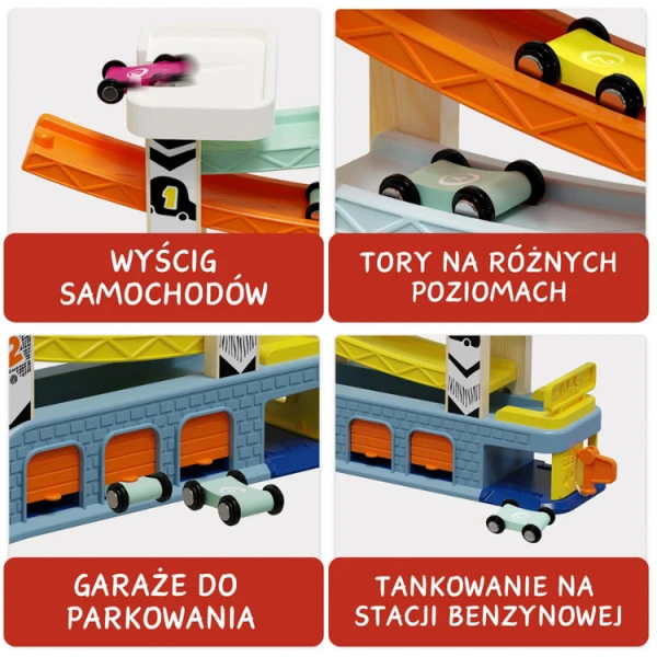 TOPBRIGHT TOR SAMOCHODOWY ZJEŻDŻALNIA Z SUPERSZYBKIMI AUTAMI 18M+