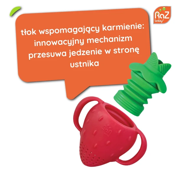 RAZBABY SILIKONOWY GRYZAK DO OWOCÓW I POKARMU TRUSKAWKA