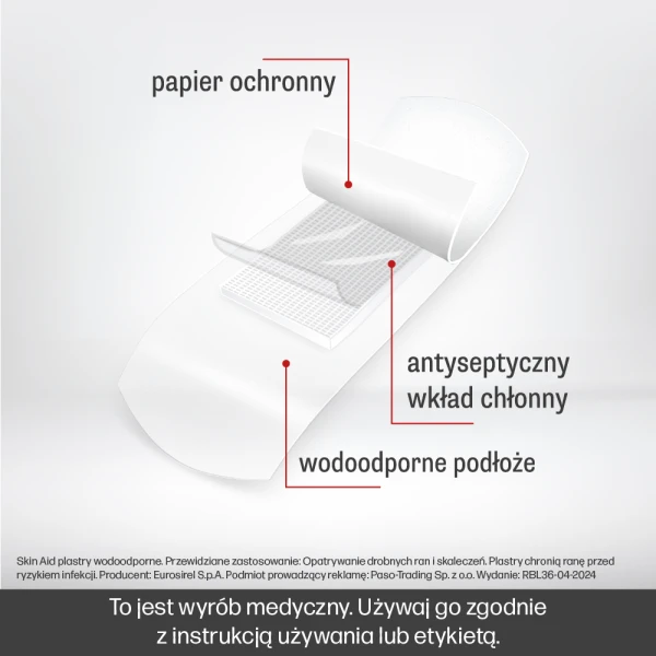 SKIN AID ZESTAW PLASTRÓW WODOODPORNYCH 12SZT.