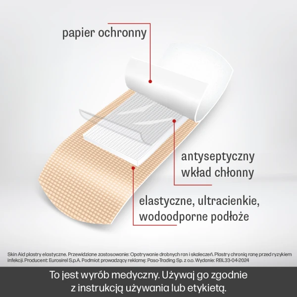 SKIN AID ZESTAW PLASTRÓW ELASTYCZNYCH 12SZT.