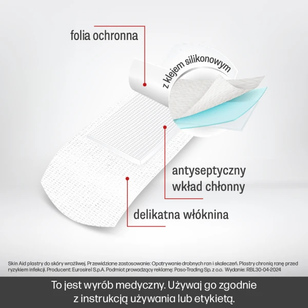SKIN AID ZESTAW PLASTRÓW DO SKÓRY WRAŻLIWEJ 12SZT