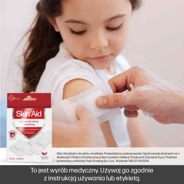 SKIN AID ZESTAW PLASTRÓW DO SKÓRY WRAŻLIWEJ 12SZT