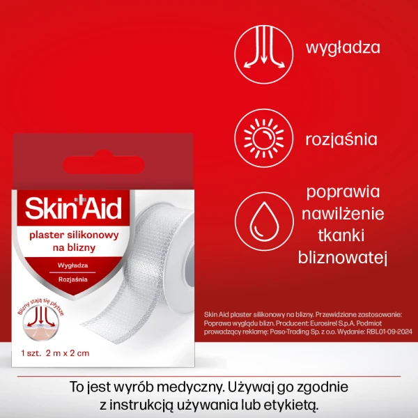 SKIN AID PLASTER SILIKONOWY NA BLIZNY 2MX2 cm 